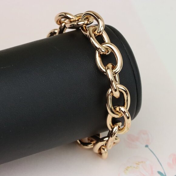 "Bold Oval Link Rose Gold Bracelet in High Quality Gold Plated Brass,XPBL0992 - Picture 6 of 12
